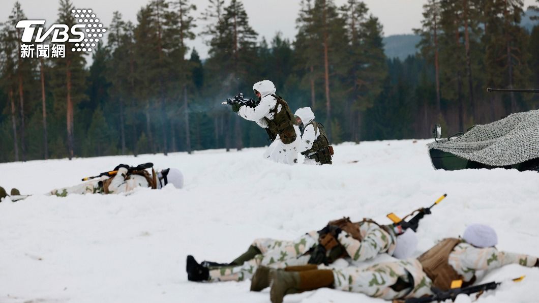 北約軍隊在挪威進行軍事演習。（圖／達志影像美聯社）