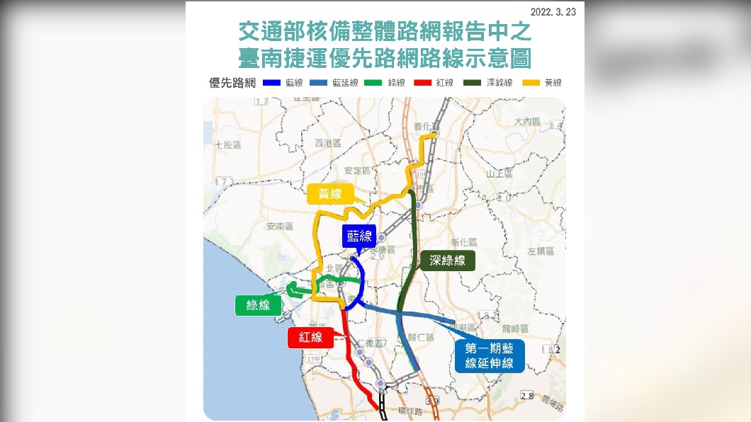 要有捷運了？台南整體路網審核通過　交通部曝下一步