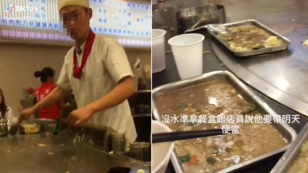 男子免費續菜，2餐只要130元。（圖／翻攝自Tik Tok）