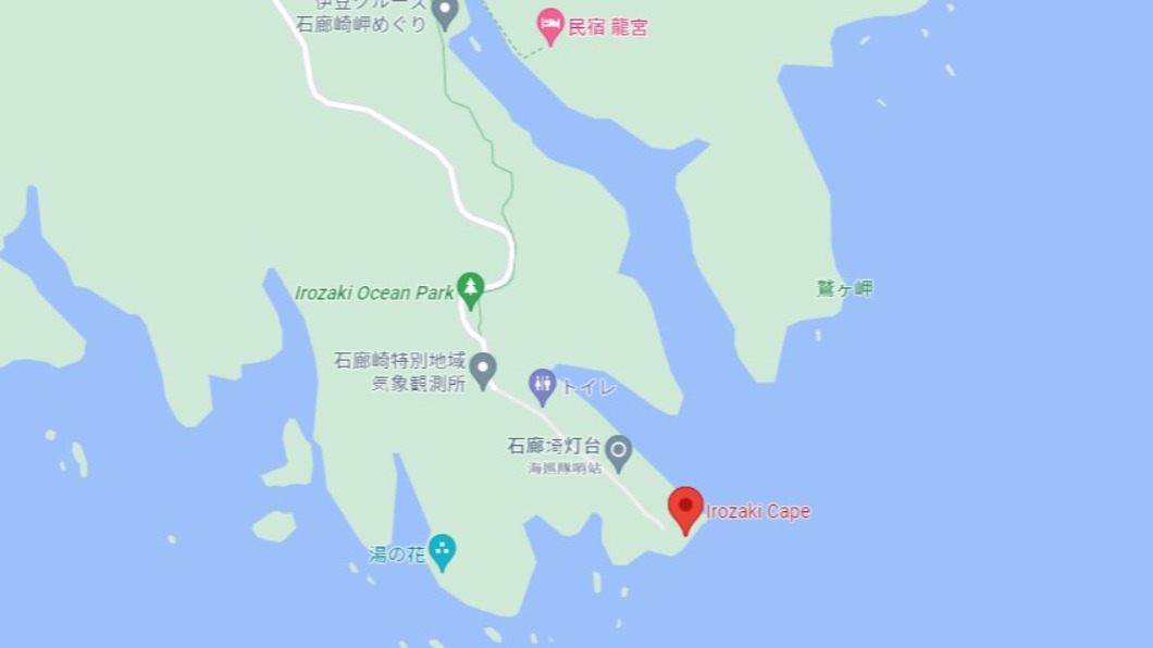 石廊崎海岬位於日本靜岡縣的最南端。（圖／翻攝自Google Map）