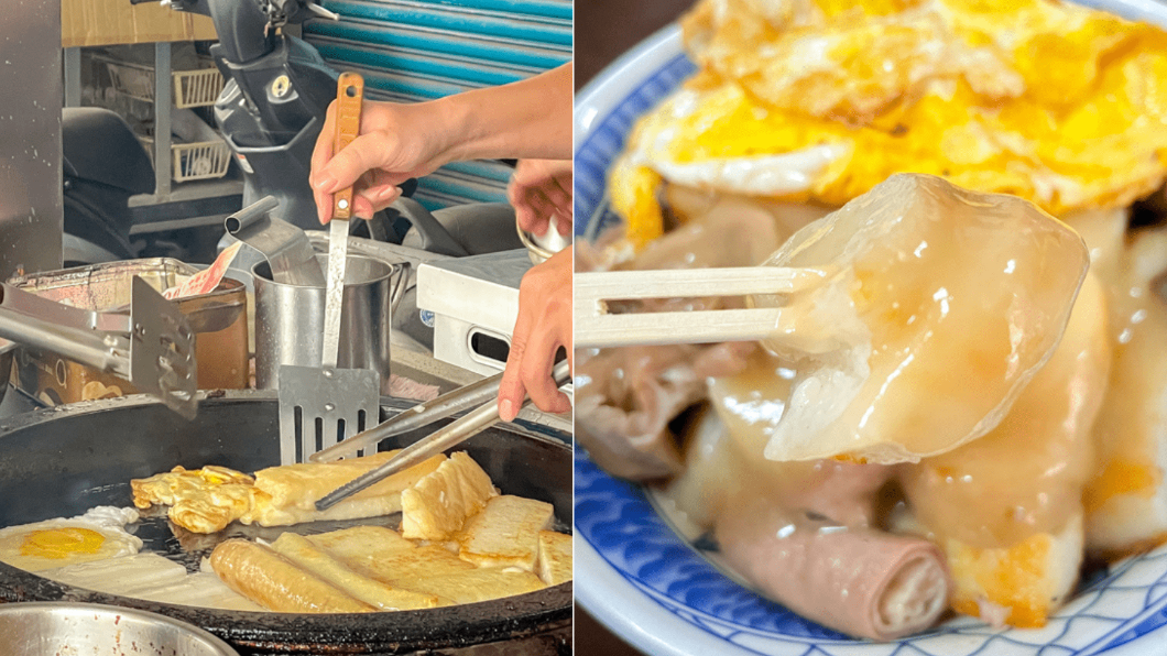 雲林北港美食「金捷發煎盤粿」。(圖/翻攝自丁Dingの吃貨日常)