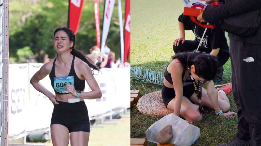 混血女神拚越野賽!突「側腹劇痛」 表情猙獰哭嘆:很慘