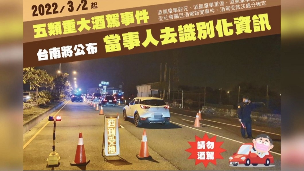 3/31新法上路!酒駕累犯公布個資 台南已公布者「馬賽克臉」不更動