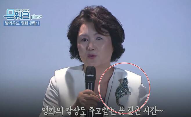 金正淑曾佩戴的花豹胸針如是真貨,售價超過2億韓元。(圖/翻攝自KTV국민방송)