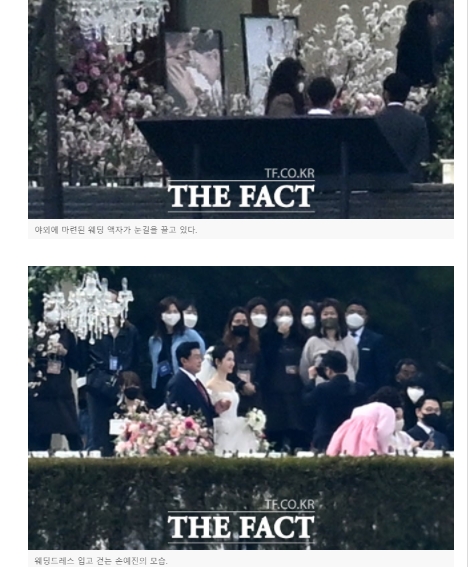 韓媒直擊婚禮現場。(圖/翻攝韓媒《thefact》網站)
