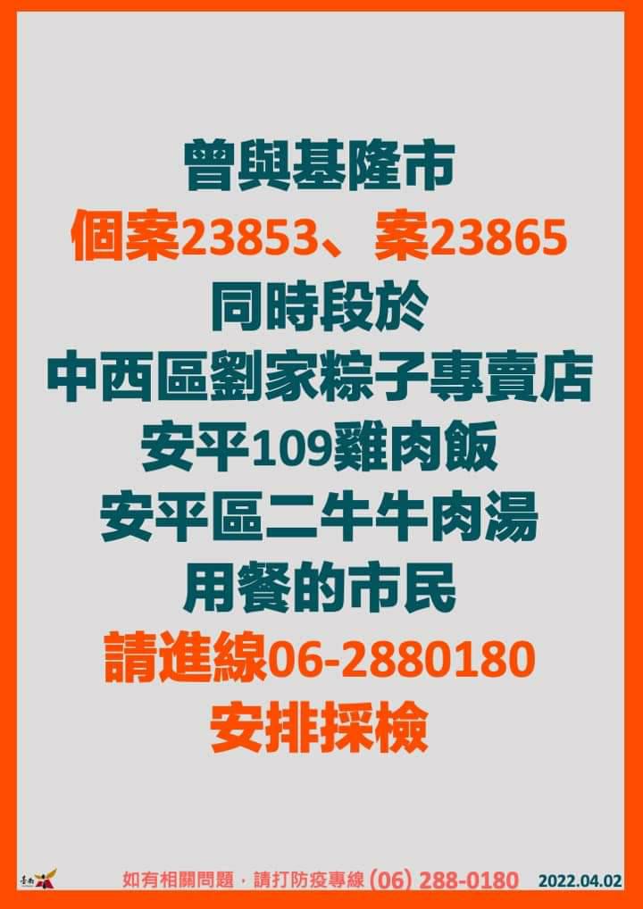 與確診者足跡重疊相關者請撥打專線安排採檢。（圖／台南市政府）