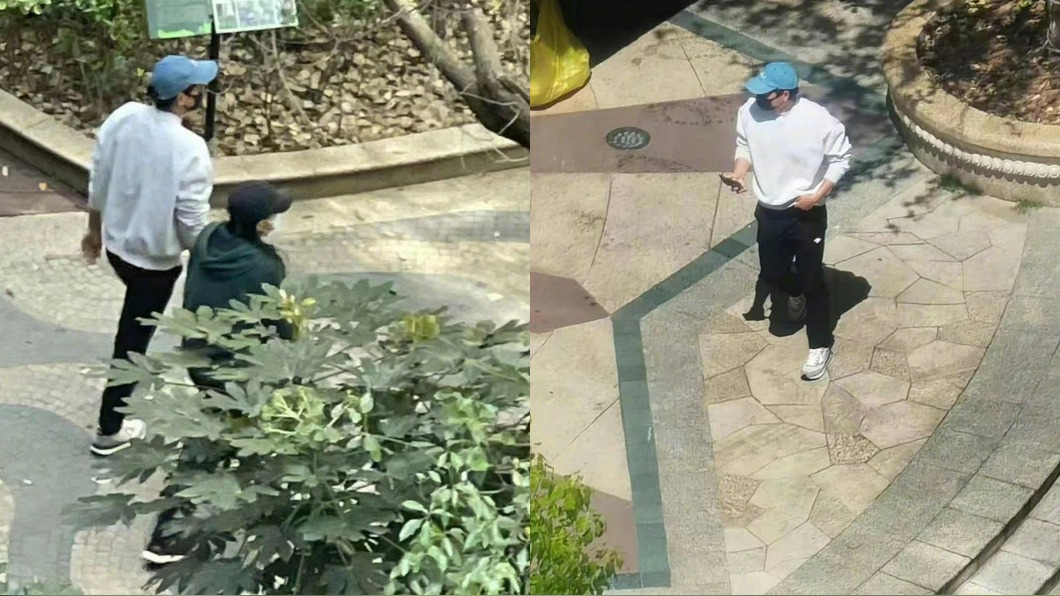 彭于晏與長髮女子一起離開檢疫站。（圖／翻攝自微博）
