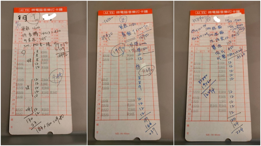 老闆娘還把那名員工的上班打卡、借支薪水和請假紀錄也公開。(圖/翻攝自爆怨公社)