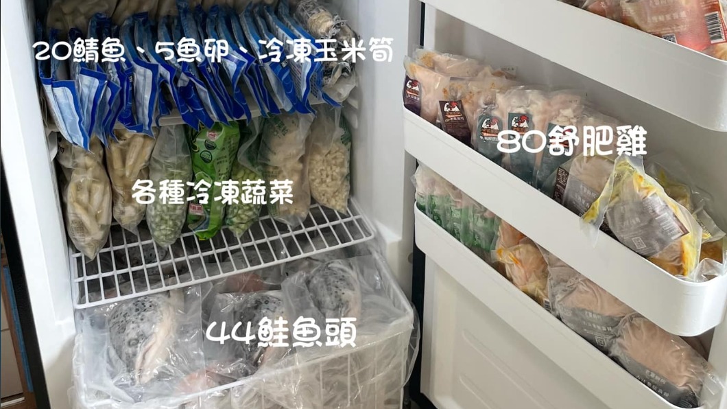 鮭魚頭44顆、雞肉80片！人妻怕封城「超前塞爆冰箱」