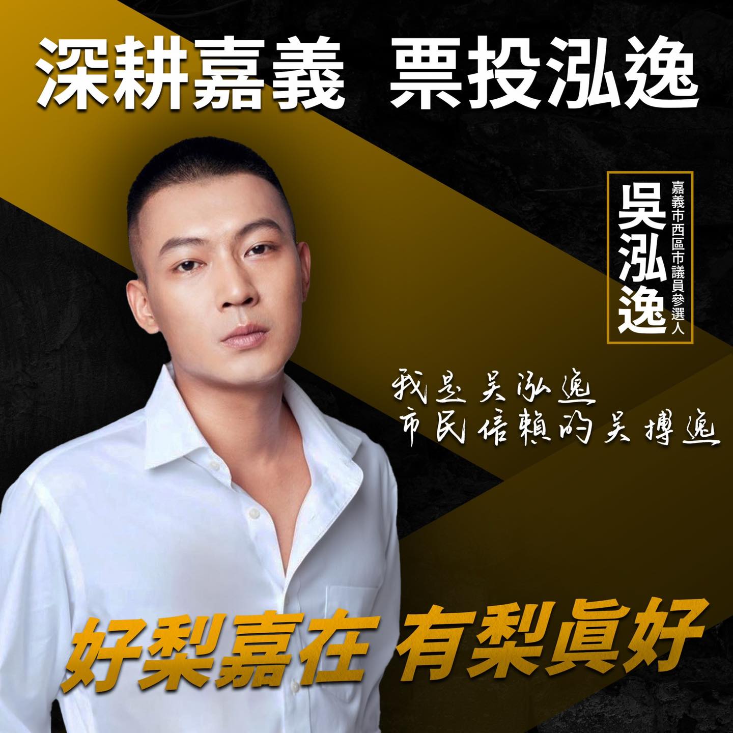 鳳梨日前貼出類似競選文宣的海報。(圖/翻攝自鳳梨吳泓逸臉書)