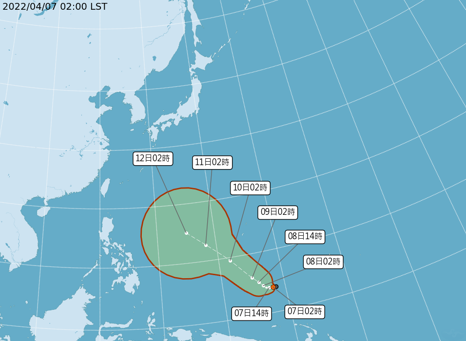 颱風路徑曝光。(圖/氣象局)