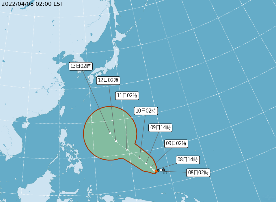 颱風模擬路徑曝光。 （圖／氣象局）