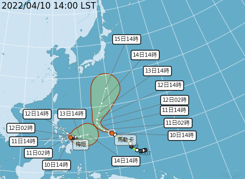 颱風模擬路徑曝光。(圖/氣象局)