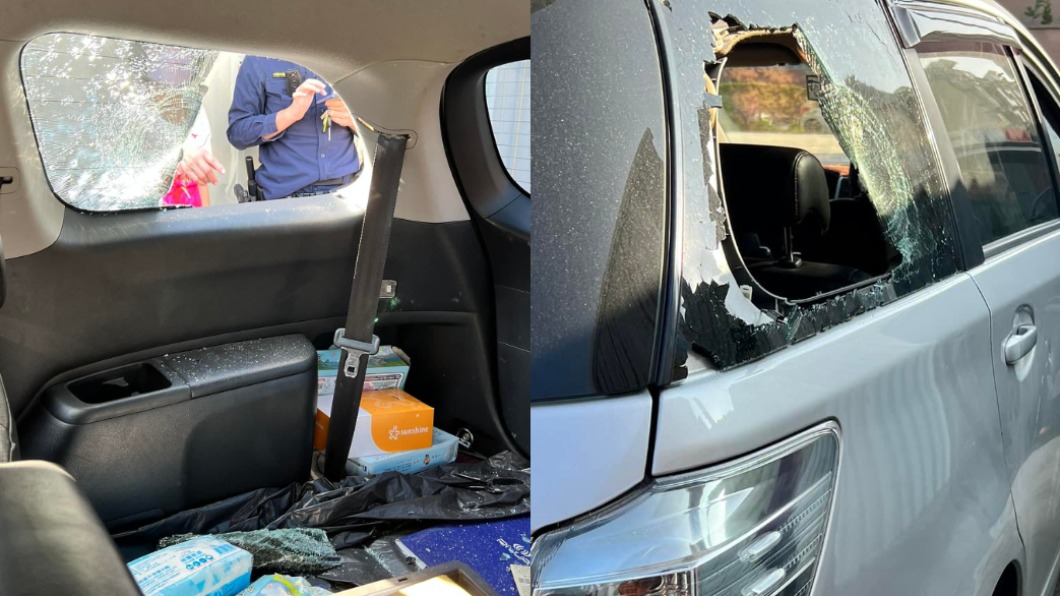 車在停車場莫名遭人持紅球棒猛砸!車主目睹嚇壞:我不認識他