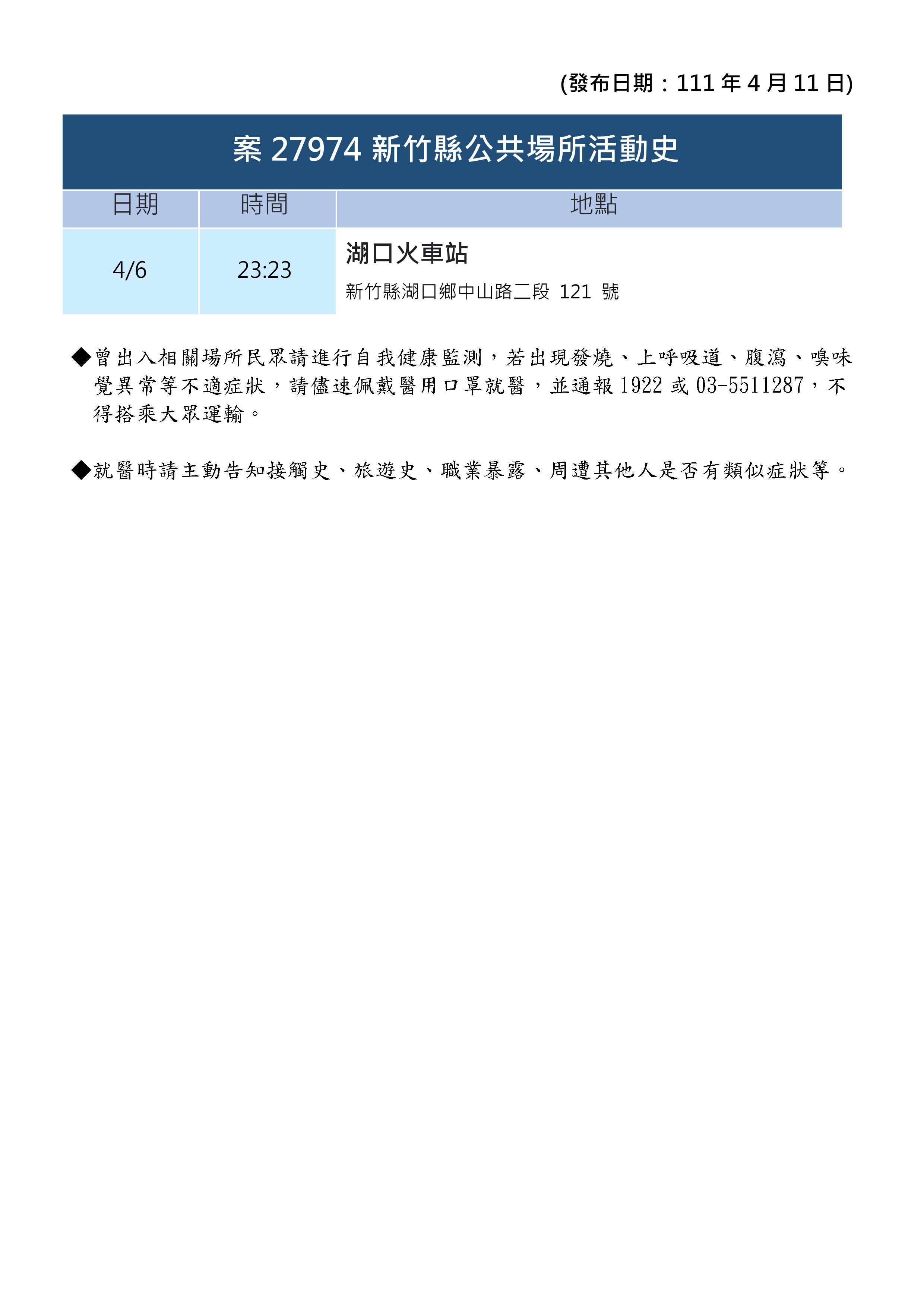 案27974新竹縣公共場所活動史。(圖/新竹縣政府)