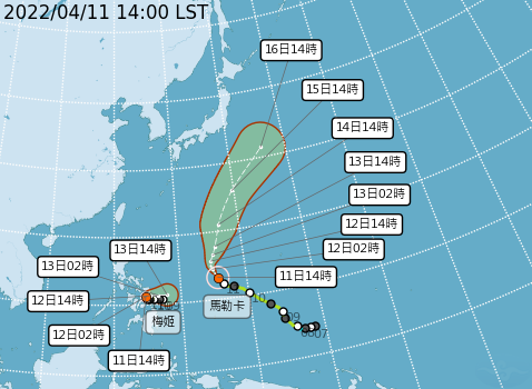 雙颱模擬路徑。(圖/氣象局)