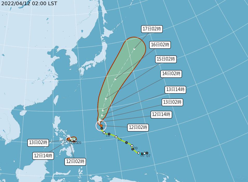 台灣附近雙颱風最新動態。(圖/中央氣象局