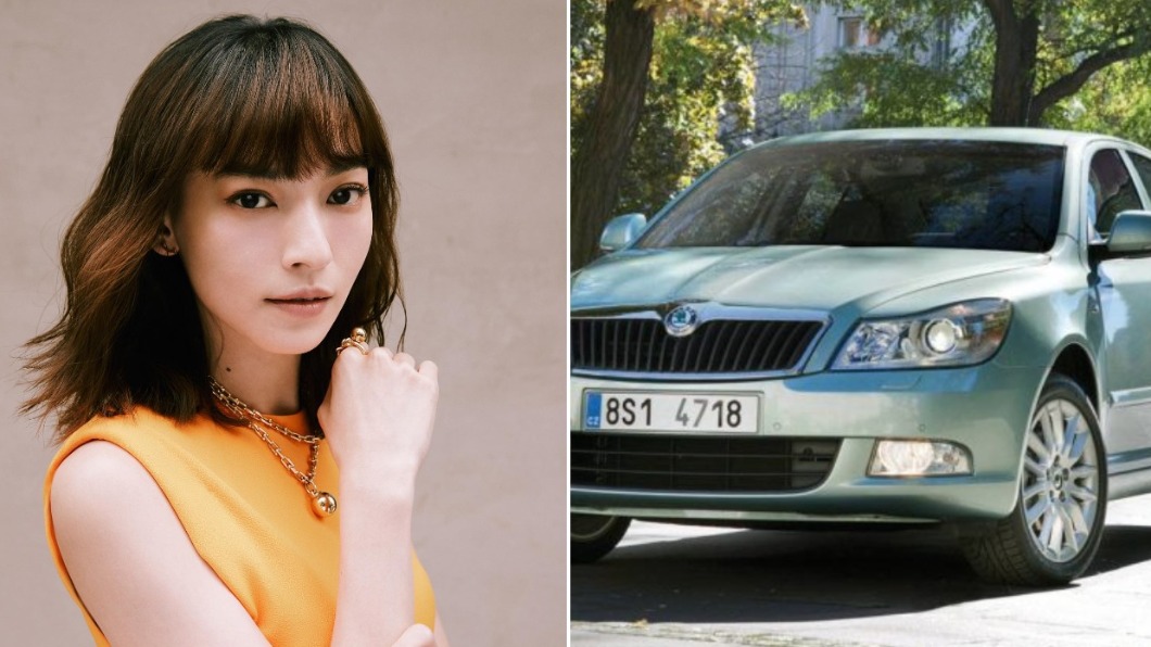 姚以緹曾獲多支汽車廣告代言。（合成圖／姚以緹臉書、Skoda）