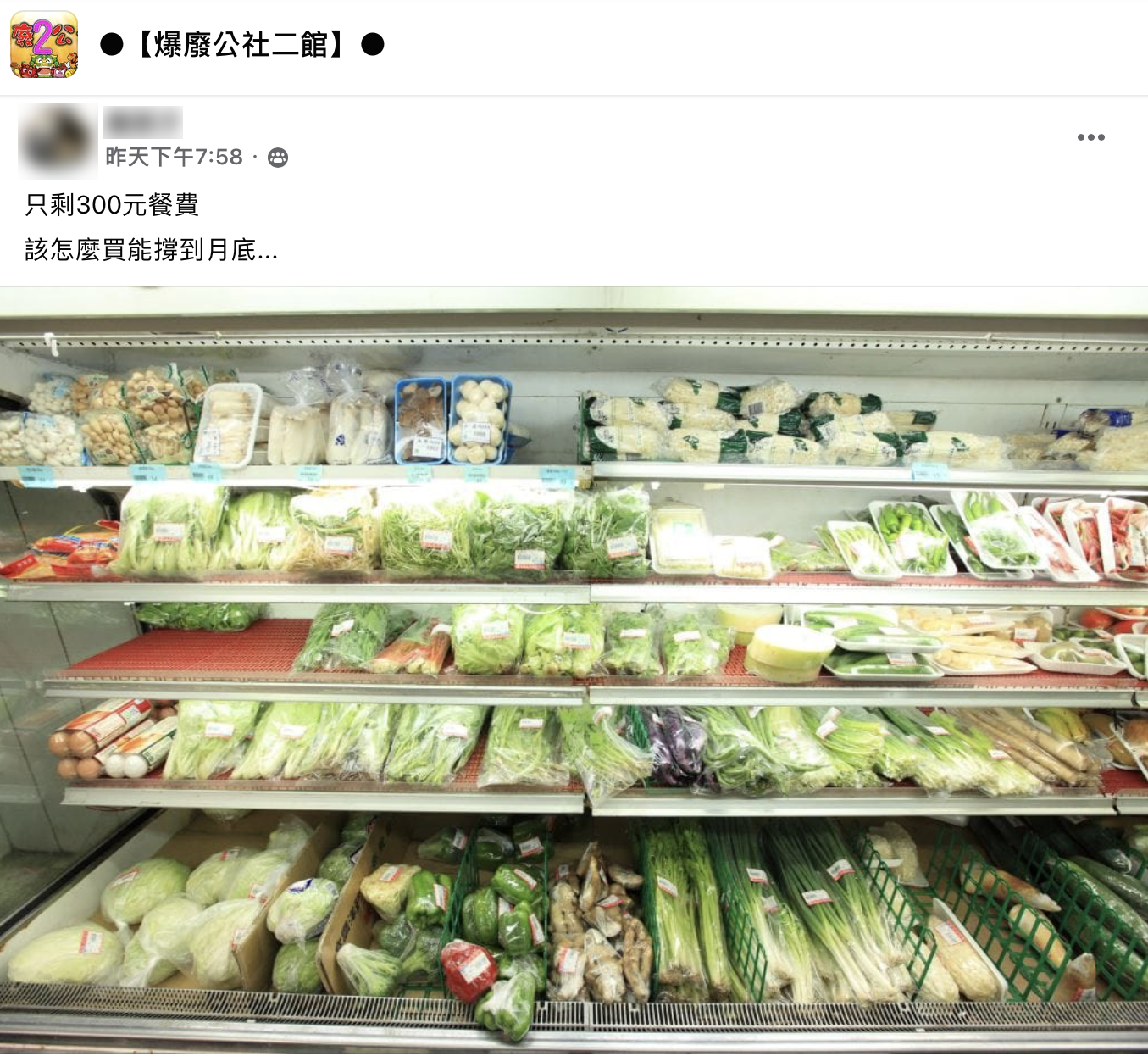 網友詢問應該如何用300元度過17天。(圖/翻攝自爆廢公社二館)
