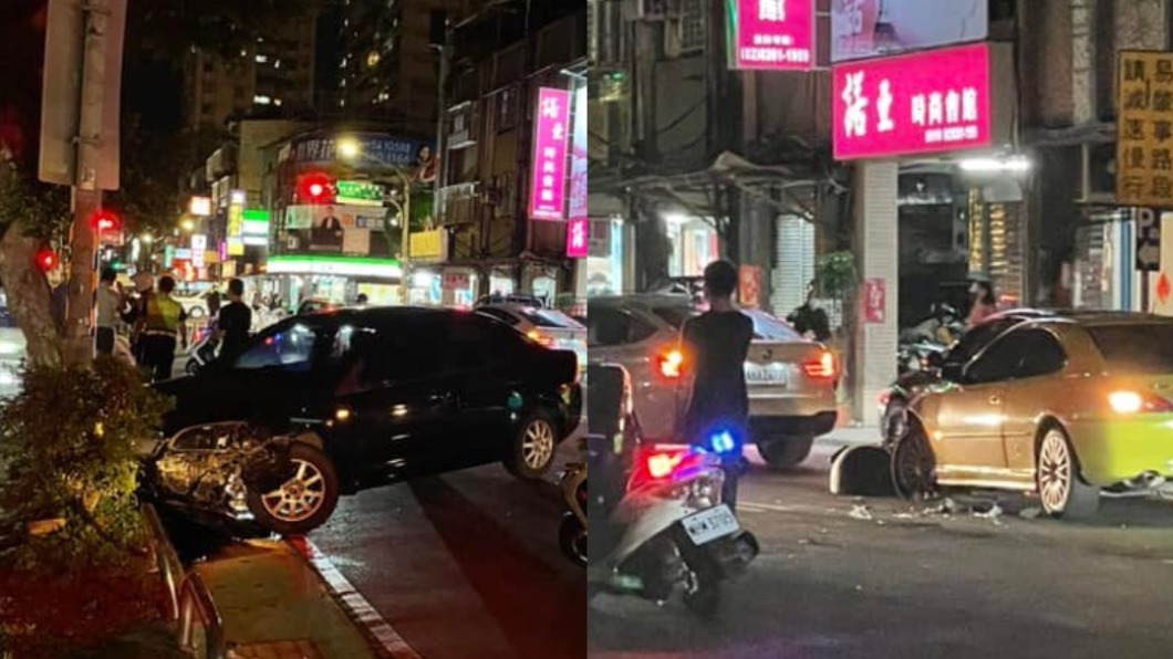 路邊電線桿也被撞毀。(圖/翻攝自我是土城人)