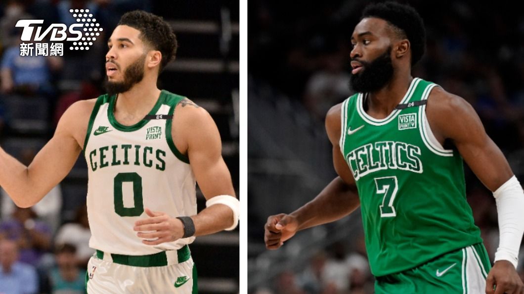 塞爾提克Jayson Tatum（左）與Jaylen Brown（右）。（合成圖／達志影像美聯社）