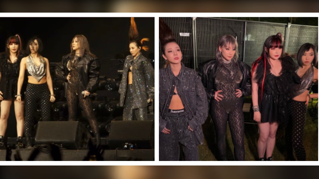2NE1的演出轟動全場。(圖/翻攝自@ahgastrophe推特)