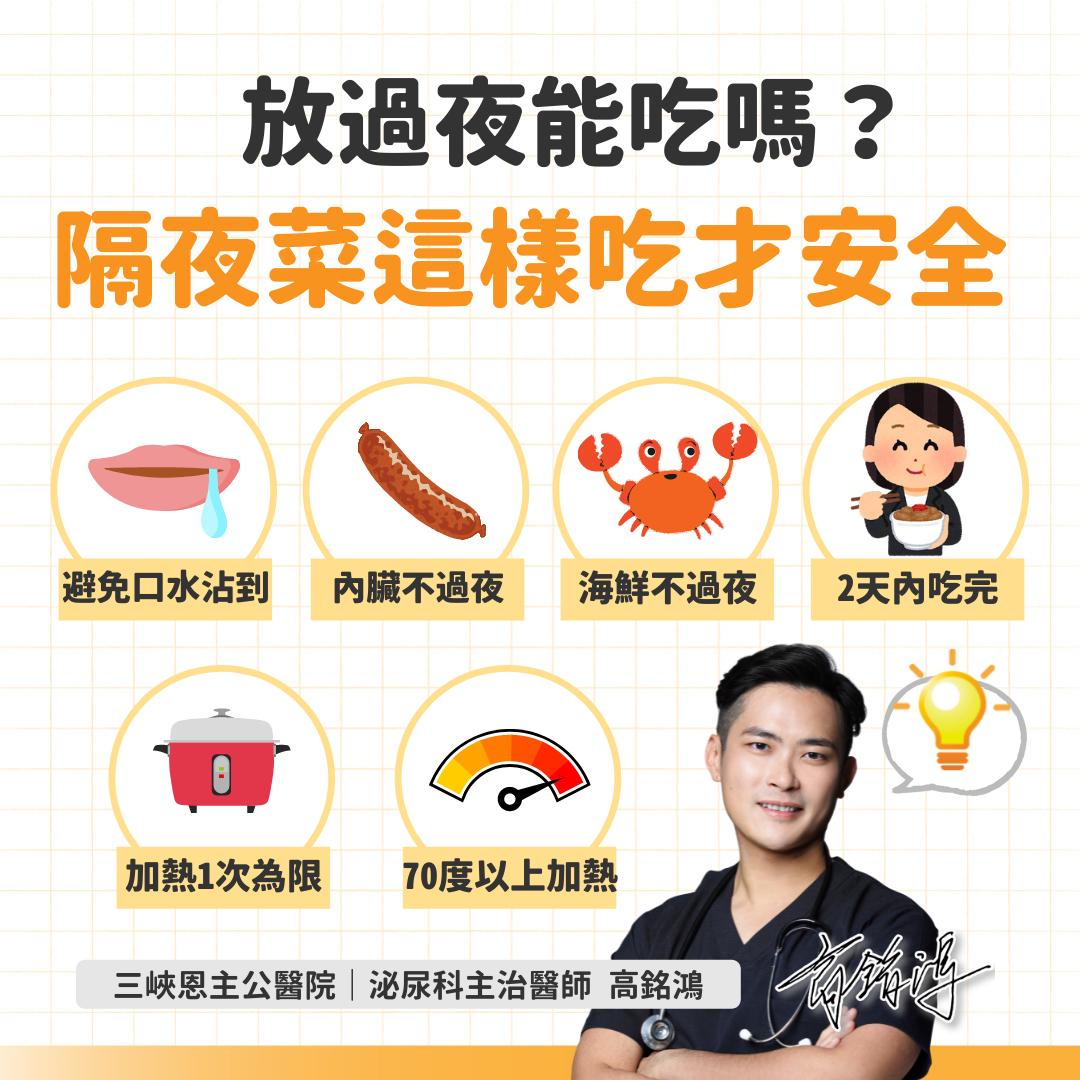 高銘鴻列出6大隔夜菜安全吃撇步。(圖/翻攝自高銘鴻粉專)