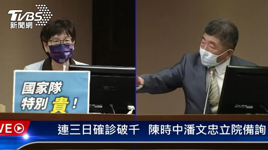 蔡璧如質詢衛福部長陳時中。（圖／TVBS）