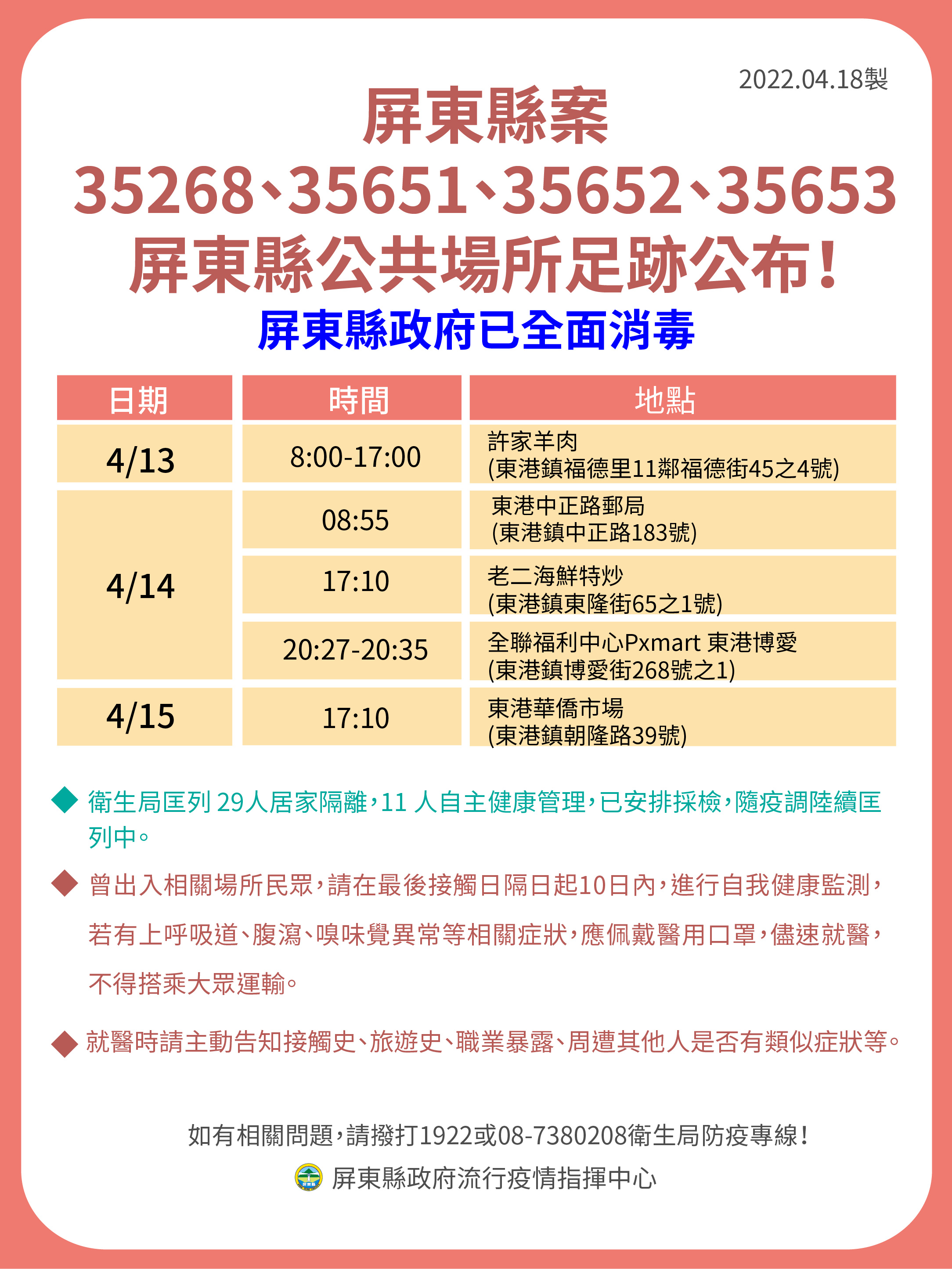 屏東縣公共場所足跡。-天上人間4案35268、35651、35652、35653(圖/屏東縣政府)