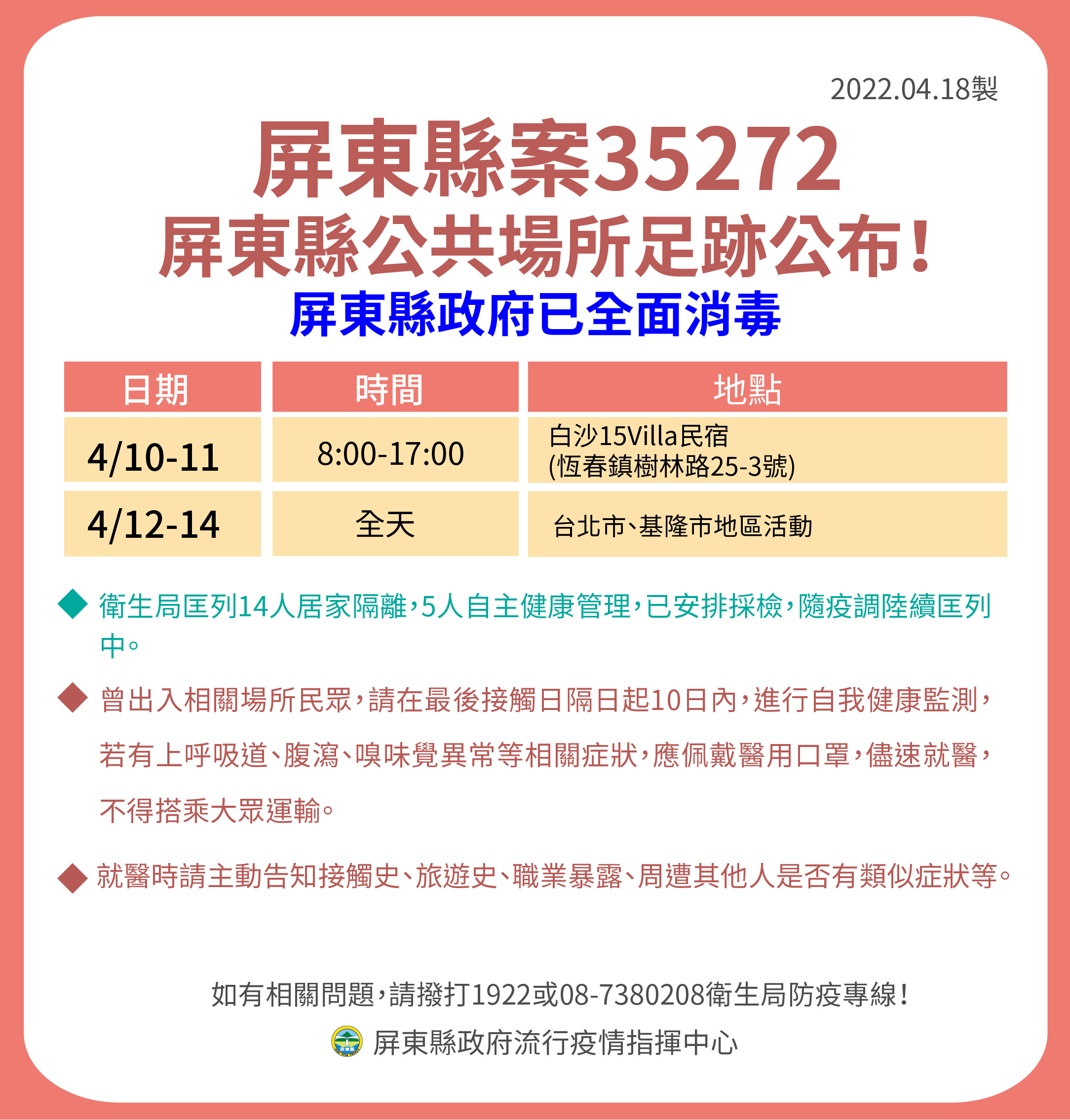 屏東縣公共場所足跡-案35272。(圖/屏東縣政府)