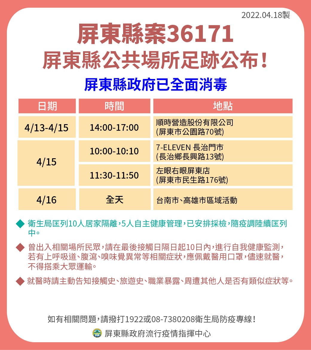 屏東縣公共場所足跡-案36171。(圖/屏東縣政府
