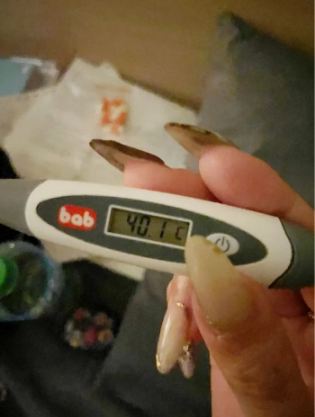 當時男友一度發燒到超過40度。（圖／翻攝自Dcard）