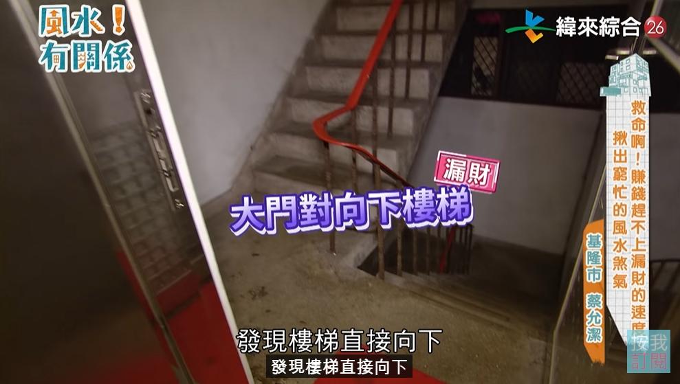 女星蔡允潔住家風水恐漏財。（圖／翻攝自風水有關係YouTube）