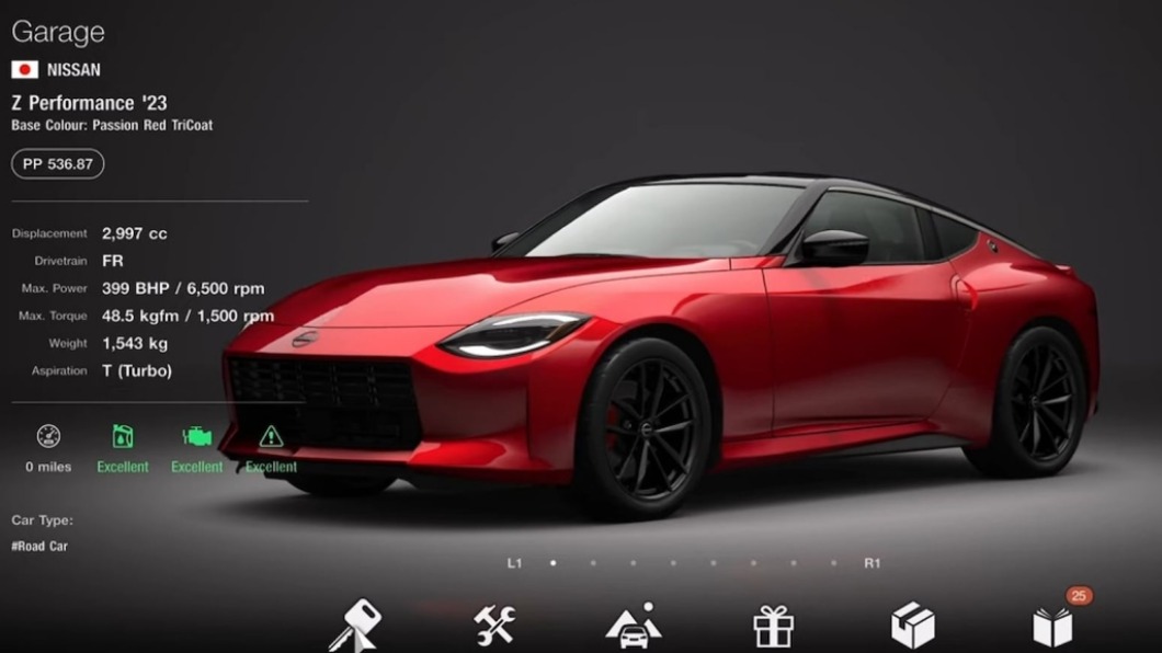 Nissan最新的Z跑車在遊戲當中洩漏了完整規格。(圖/翻攝自YT@Redline-Top Drives)