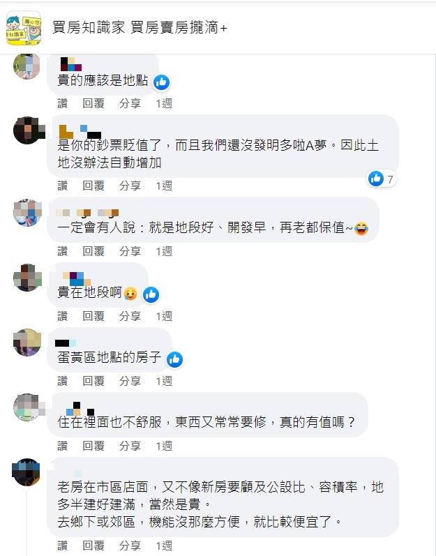 網友感嘆房價越來越貴。（圖／翻攝自臉書社團《買房知識家買房賣房攏滴+》）