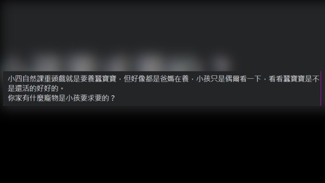 網友發文表示養蠶寶寶的工作似乎落在家長頭上。(圖/翻攝自爆廢公社臉書)