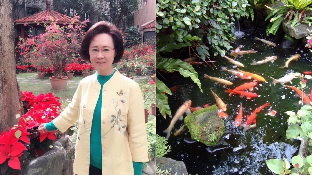瓊瑤可園家中還有涼亭,以及魚池。(圖/翻攝自瓊瑤臉書)