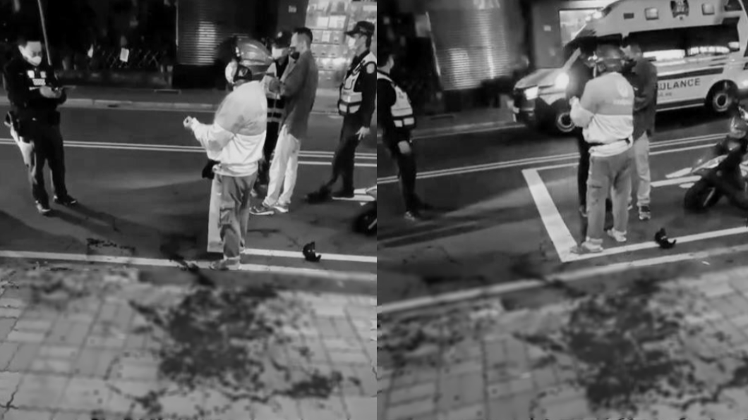 現場血跡斑斑。(圖經變色處理/翻攝自記者爆料網)