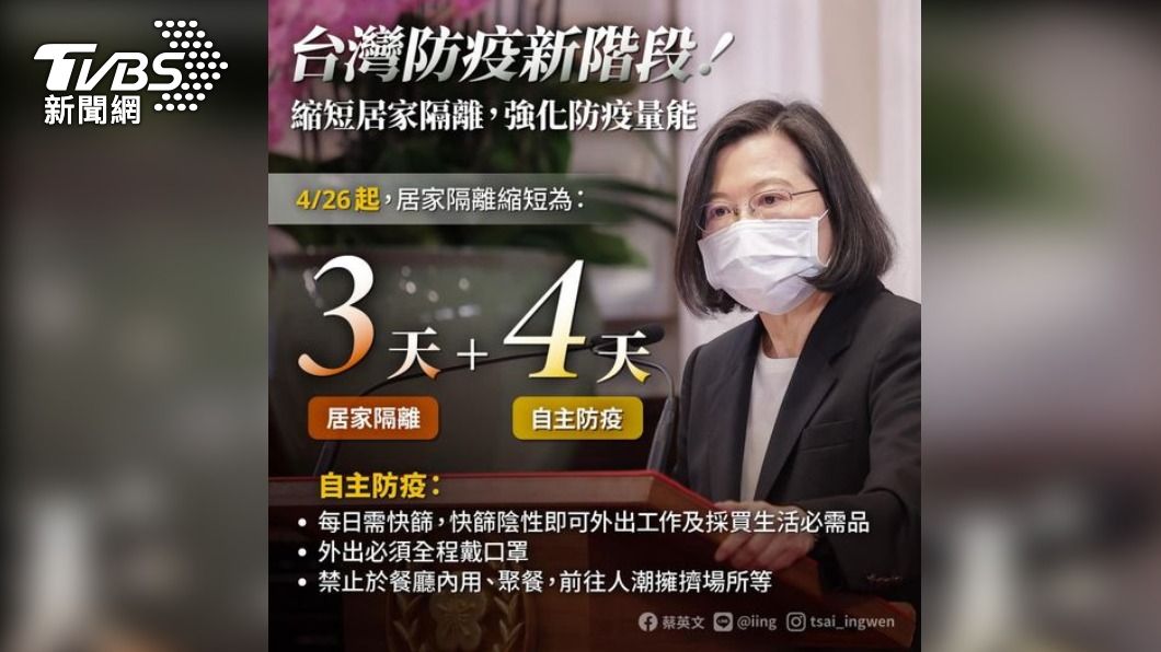 蔡英文回應「3+4」。（圖／翻攝自蔡英文臉書）