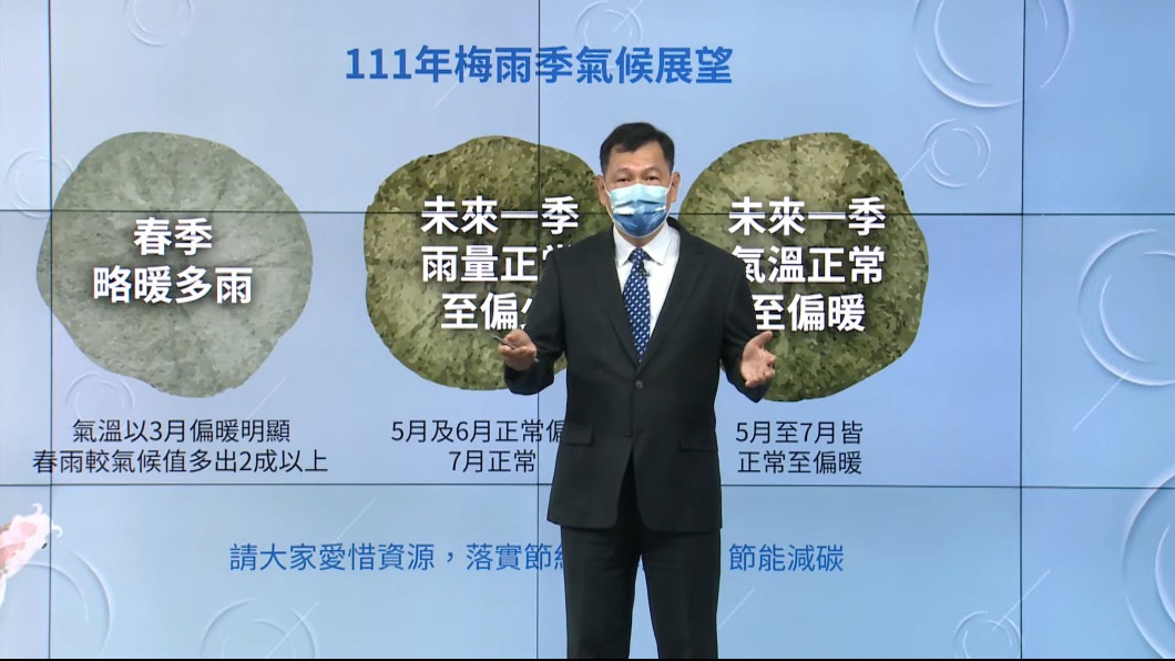氣象預報中心主任呂國臣說明梅雨季趨勢。（圖／氣象局）