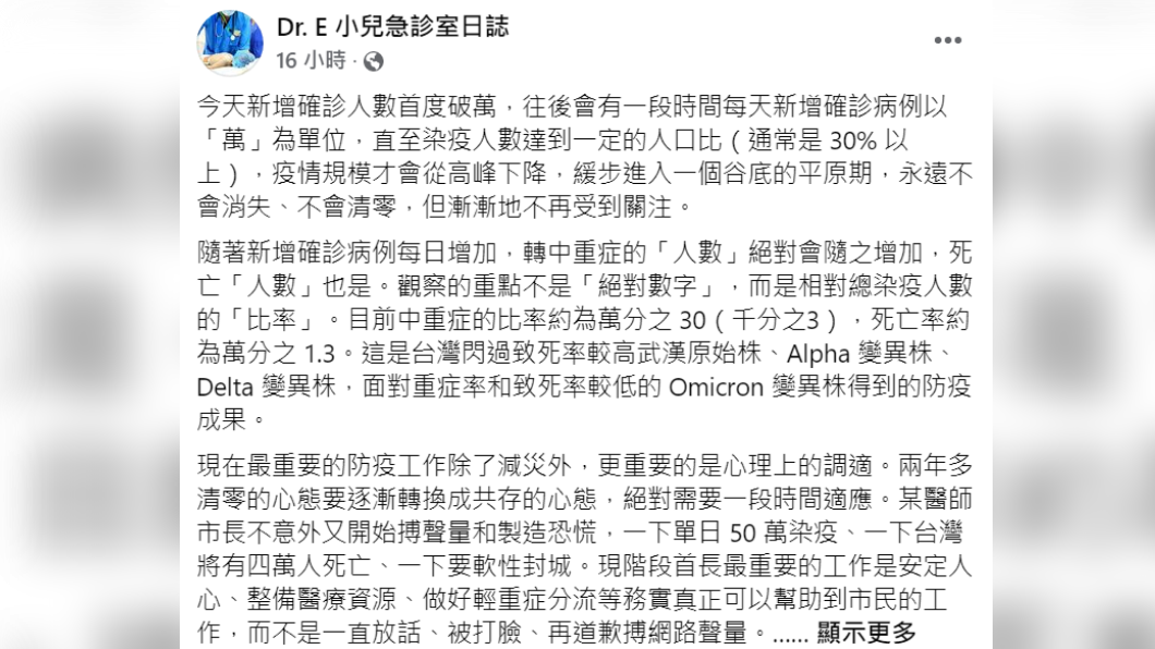 (圖/翻攝自Dr. E 小兒急診室日誌)