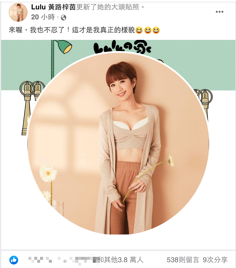 Lulu不忍了！（圖／翻攝自Lulu臉書）