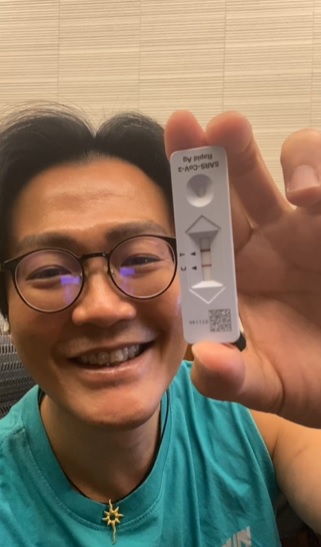 林俊逸快篩陽性。(圖/翻攝林俊逸臉書)