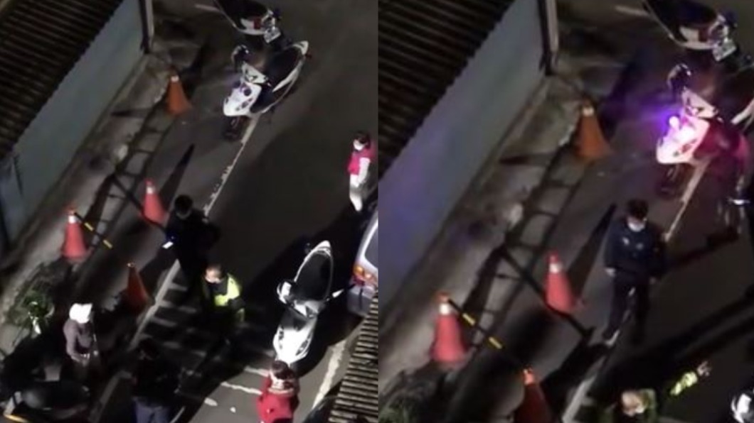 一樓住戶以三角錐占據道路。(圖/翻攝自愛新莊我是新莊人 臉書)