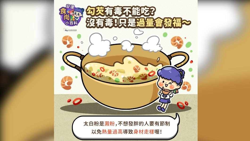 食藥署解釋勾芡食品的迷思。(圖/翻攝自食藥署臉書)