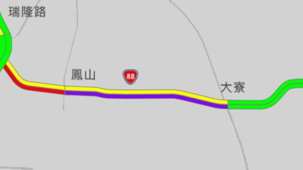 路網圖紫爆。（圖／翻攝自國道路網）