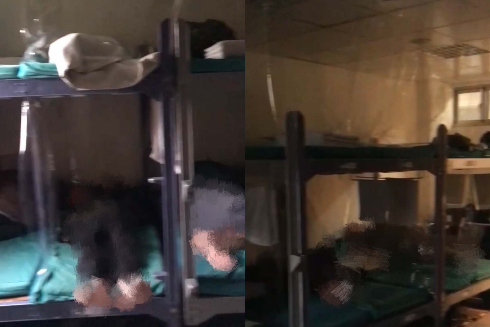 關渡指揮部某營區內部寢室隔離狀況曝光。(圖/讀者提供)