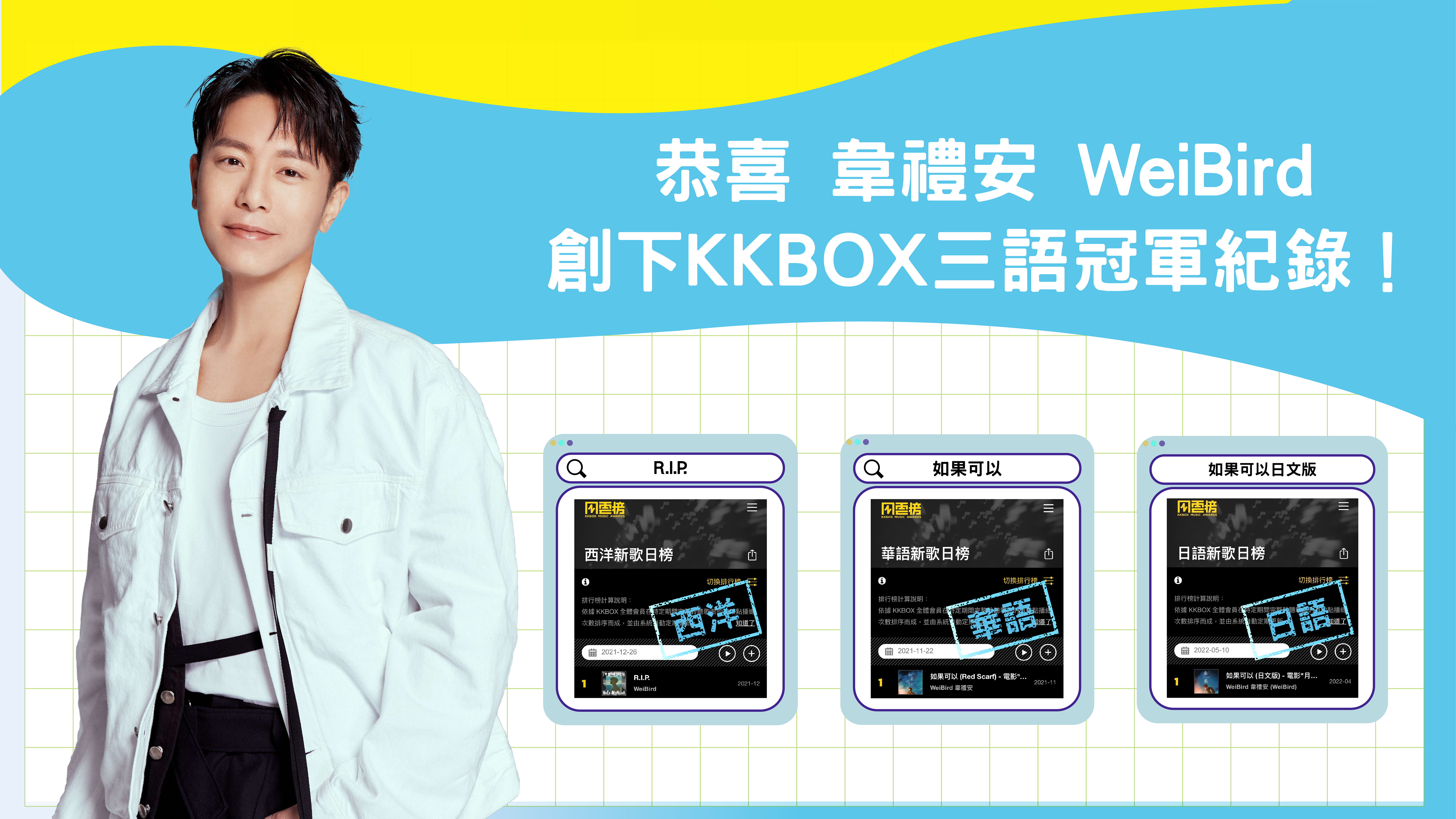 韋禮安KKBOX三語冠軍。（圖／IMC Live Global提供）