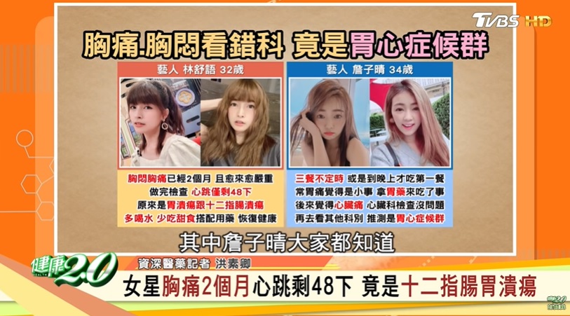 胸痛竟是腸胃問題,原來是「胃心症候群」。(圖/TVBS)