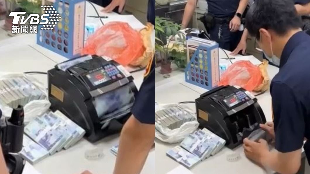 員警協助點鈔。(圖/TVBS)